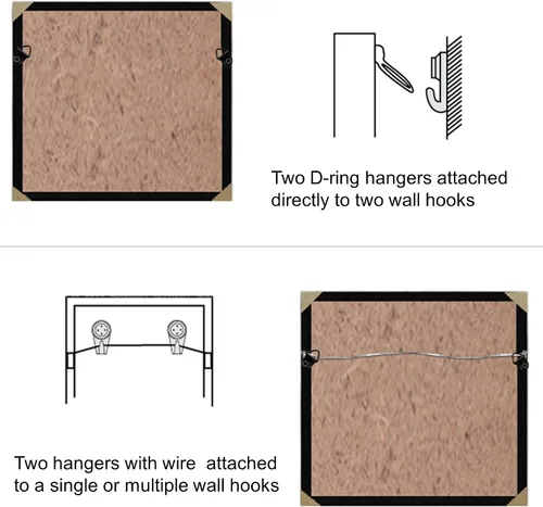 Miniatura 7 de Ganchos de acero para colgar fotos con anillos triangulares pequeños con tornillos, marcos de fotos, soluciones para colgar cuadros de relojes