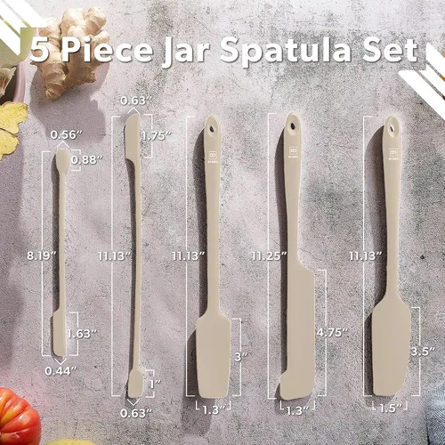 Miniatura 5 de DI ORO - Espátulas de silicona para raspar – Espátulas de goma de silicona resistentes al calor – Espátulas de cocina antiadherentes seguras – Juego