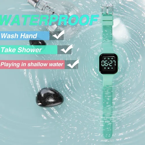 Miniatura 5 de Reloj de contador de pasos para niños, podómetro digital, reloj de pulsera con rastreador de fitness, reloj deportivo impermeable, para niños, niñas