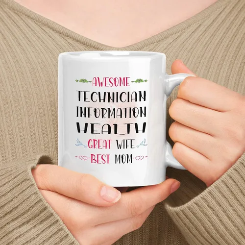 Miniatura 22 de Regalo feliz para el día de la madre para mamá Gis desarrolladora de hijo, hija o marido, regalo esposa 11 onzas, taza de cerámica blanca de 15 onzas