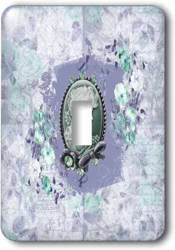 Miniatura 3 de 3dRose Lsp_272639_2 - Cameo de flores con aspecto de joya y lazo, interruptor de lavanda, multicolor
