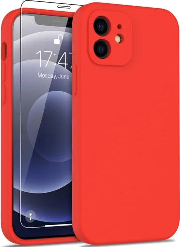 Miniatura 65 de DEENAKIN Funda de silicona compatible con iPhone 12 con protector de pantalla, mejora la protección de la cámara, funda protectora suave y flexible