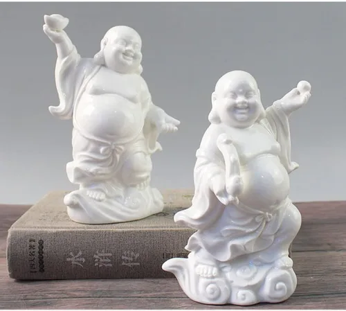 Miniatura 4 de Estatua de Buda Maitreya que ríe Zen Esculturas Ornamento Feliz Budismo de la Suerte Estatua de Sala de estar Oficina Estatua de Estatua de Estatua