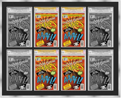 Miniatura 16 de Marco negro para cómics graduados Marco completo de cómics con paspartú de conservación negro y acrílico de grado UV Hecho para exhibir (6)