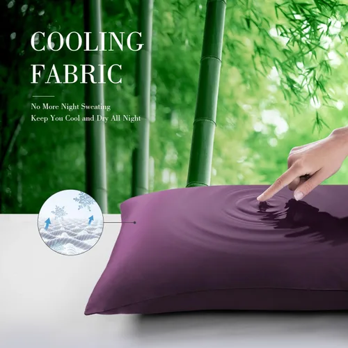 Miniatura 3 de WishSmile Cooling Queen - Juego de 2 fundas de almohada transpirables, frescas, sedosas, suaves, absorben la humedad para personas que duermen