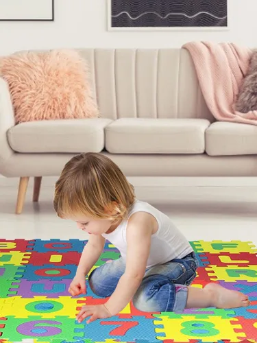 Miniatura 7 de Tapete de rompecabezas de espuma para niños, azulejos de EVA con alfabeto y números, (juego de 36) de 2.0 x 2.0 in entrelazados del alfabeto