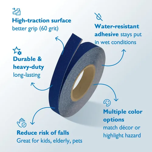Miniatura 3 de FindTape Cinta antideslizante antideslizante premium (AST-35): 1 pulg. x 60 pies (azul)