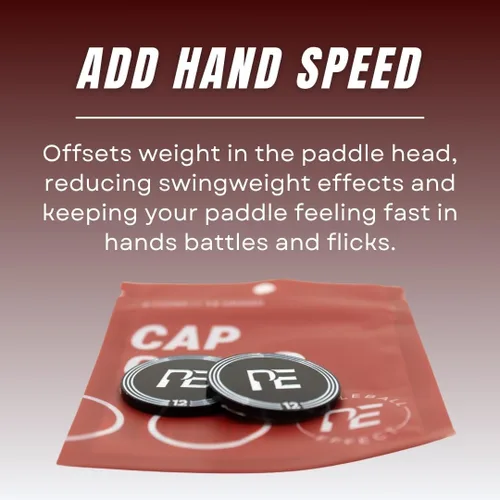 Miniatura 3 de Pala de pickleball con monedas de ajuste de peso y gorra de efecto pickleball – Mejora la velocidad de la mano y reduce la sensación de cabeza