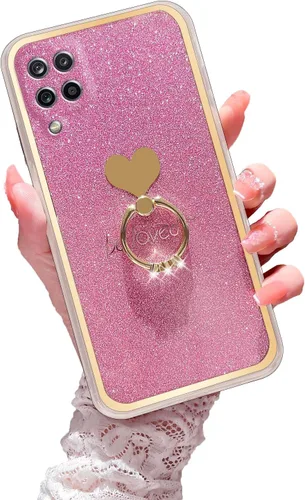 Miniatura 36 de Para Samsung Galaxy A52 5G Caso Lindas Niñas Mujeres Shell De Brillo De Lujo Con Anillo De Corazón Kickstand Cubierta Protectora A Prueba De Golpes