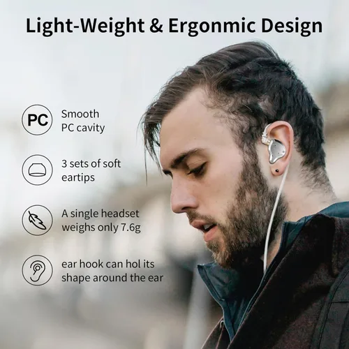 Miniatura 2 de Linsoul - KZ ZS10 Pro, 4BA+1DD, con 5 controladores, auriculares de metal de alta fidelidad con placa frontal de acero inoxidable, cable desmontable
