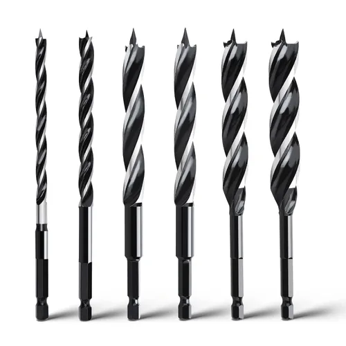 Miniatura 11 de 6 brocas de taladro de 18 pulgadas de largo, vástago hexagonal de cambio rápido para madera blanda y dura, plástico, paneles de yeso