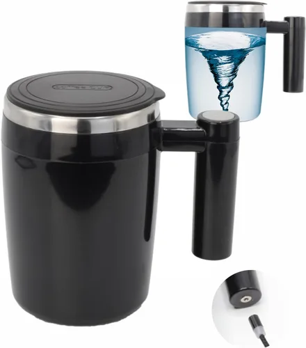 Taza recargable autoagitación - Taza de acero inoxidable automezclable magnética eléctrica para oficina/cocina/viajes/hogar Café/Té/Chocolate Negro
