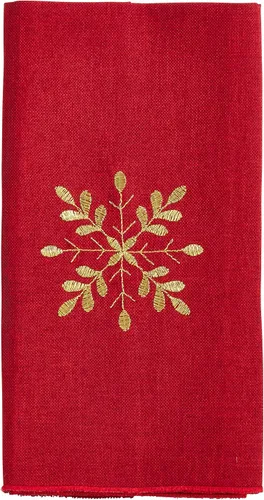 Miniatura 18 de Saro Lifestyle Camino de mesa bordado con diseño de copo de nieve, rojo, 16 x 108 pulgadas