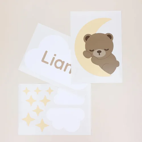 Miniatura 4 de Calcomanías de puerta personalizadas para habitación de niños, calcomanías de pared con nombre personalizado para decoración de habitación de bebés