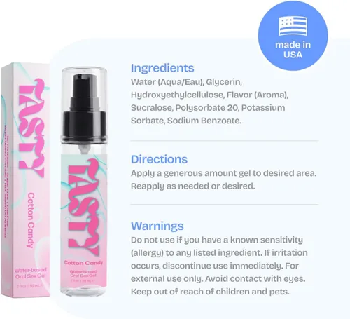 Miniatura 9 de IntiMD Crazy Girl Gel Comestible para Sexo Oral con Base de Agua y Sabor a Algodón de Azúcar, 2 Onzas, para Hombres, Mujeres y Parejas