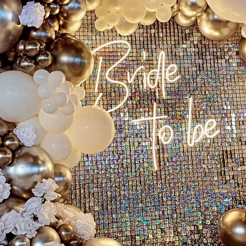 Miniatura 7 de Realife Fondo de pared brillante con 24 paneles de lentejuelas iridiscentes para decoración de bodas, fiestas, cumpleaños