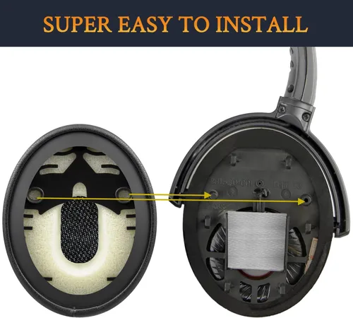Miniatura 7 de SOULWIT Almohadillas de repuesto profesionales de gel refrescante para auriculares Bose QuietComfort(QC) 3 y OE1, almohadillas con espuma de Negro
