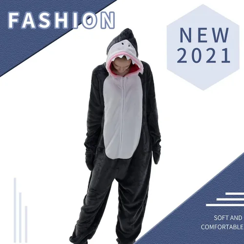 Miniatura 3 de COSUSKET Pijama unisex para adultos, pijama de franela para cosplay, disfraz de Halloween de una pieza, ropa de dormir para el hogar