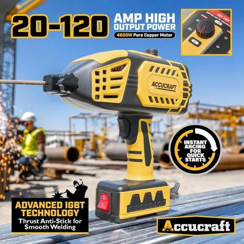 Miniatura 2 de Máquina de soldadura portátil, soldador de mano de 110 V con inversor IGBT 5 ajustes de corriente variable, pistola soldadora de arco portátil
