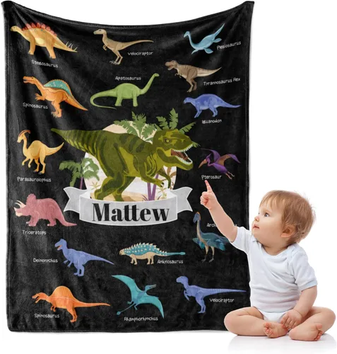 Miniatura 13 de J&SBGFT Manta de bebé personalizada para niños, personalizada con nombre, manta de recepción para niños pequeños, niños, cuna, cochecito, decoración