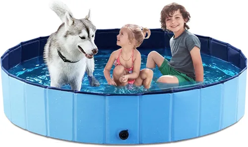 Miniatura 20 de Jasonwell Piscina plegable para perros y mascotas, piscina plegable para mascotas, bañera para niños, piscina para cachorros, perros pequeños, Mdf
