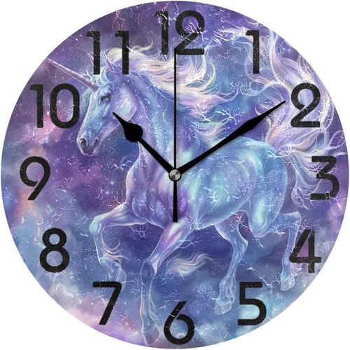 Miniatura 20 de Spring Hummingbird - Reloj de pared redondo con estampado de flores, 9.5 pulgadas, funciona con pilas, reloj de escritorio analógico silencioso