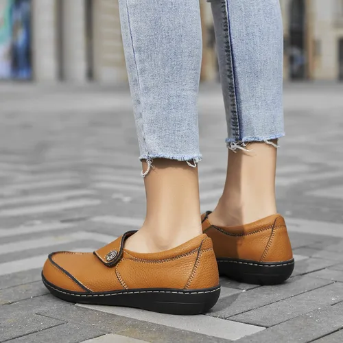 Miniatura 6 de Geoeleph Mocasines casuales para mujer, cómodos y cómodos para caminar, mocasines de cuero para conducir