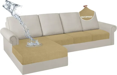 Miniatura 29 de HDCAXKJ Fundas de Cojines para Sofá Seccional 100% Impermeables, 3 Piezas, Forma de L, Funda Seccional Elástica para Chaise, Juego de Fundas
