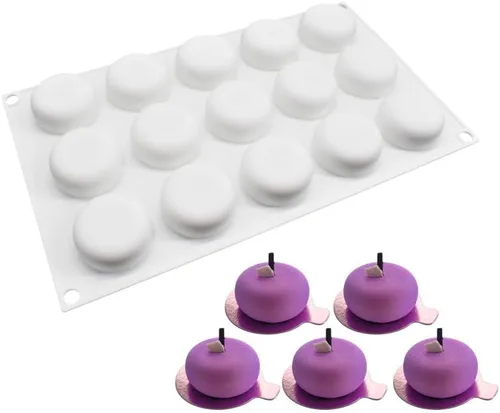 Miniatura 9 de Molde de silicona de cilindro plano para hornear, cubierta de chocolate, galletas, sándwich, muffins, magdalenas, pasteles, pudín, gelatina