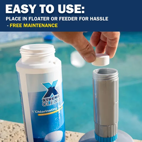 Miniatura 5 de XtremeClear Tabletas de Cloro de 1 Pulgada 1.5 libras para Piscinas, Tabletas de Cloración Estabilizadas de Larga Duración de 1" para Químicos
