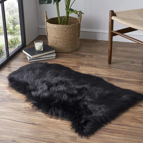 Miniatura 46 de Alfombra de piel sintética para sofá, silla, alfombra pequeña beige para dormitorio, 2 x 3 pies, alfombras peludas para habitación de los niños