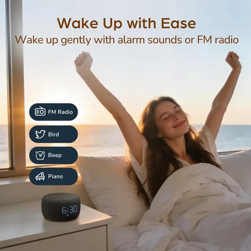 Miniatura 8 de BUFFBEE Reloj despertador con altavoz Bluetooth con radio FM, sonido de alta fidelidad, atenuador de rango completo, radio despertador enchufado
