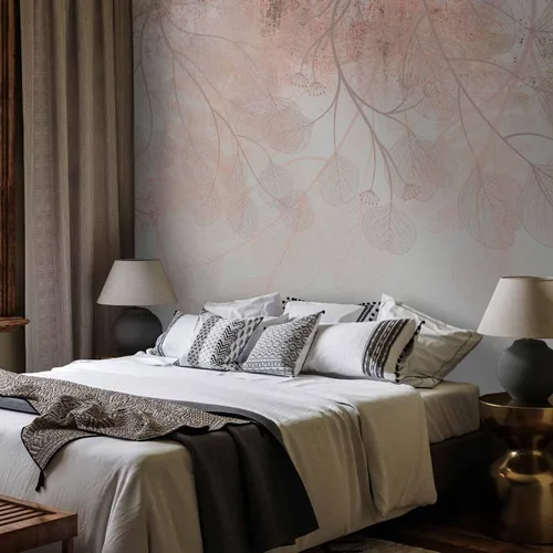 Miniatura 5 de artgeist Mural de pared Hojas 135 x 101 pulgadas - Papel tapiz autoadhesivo extraíble de gran tamaño para decoración de pared, mural de diseño de #24