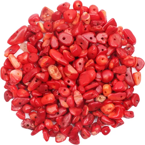 Miniatura 21 de 500 piezas Cuentas de piedra de chip natural, Alabastro 5-8 mm Piedras preciosas irregulares curativas de cristal sueltas con agujero perforado