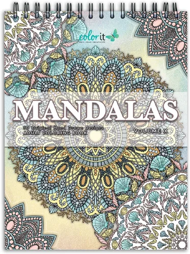 Miniatura 11 de Libro Para Colorear Mandala Para Adultos Con Papel Grueso De Calidad Artística, Tapas Duras Y Encuadernación En Espiral De ColorIt