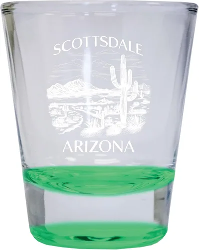 Miniatura 4 de Scottsdale Arizona Souvenir - Vaso de chupito grabado de 1.5 onzas, color azul, paquete de 2