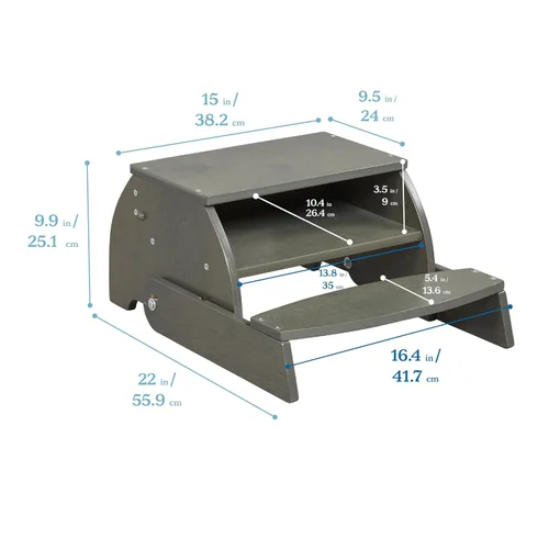 Miniatura 3 de ECR4Kids Taburete y silla Flip-Flop, muebles para niños, gris lavado
