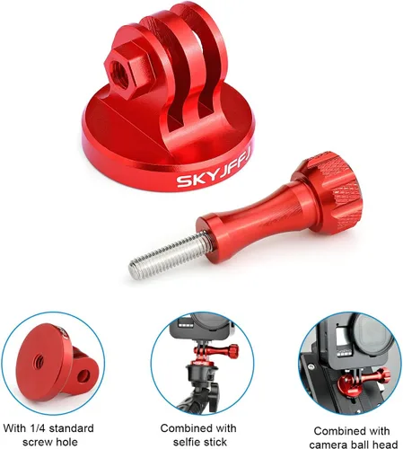 Miniatura 2 de Adaptador de trípode de aluminio - Perno - Adaptador para montaje monopie con tornillo de mariposa CNC de aluminio compatible con Gopro Hero 13 12