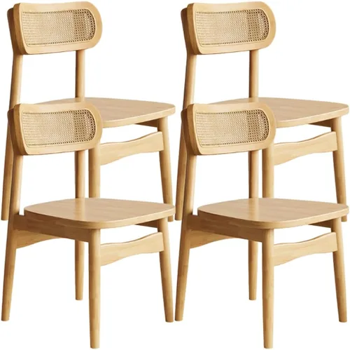Miniatura 14 de YVYKFZD Solid Wood Dining Chairs Set, Armless Kitchen Chairs, Dining Room Chair with Rattan Backrest, Comfy Side Chair, for Living Room, Bedroom