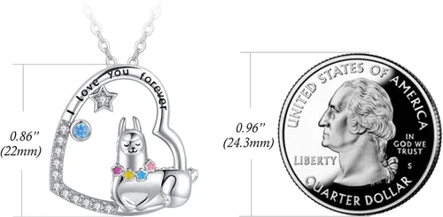 Miniatura 3 de TANGPOET Llama Necklace 925 Sterling Silver Alpaca Llama Pendant Jewelry Gifts for Women Girls with 18"+2" Cable Chain
