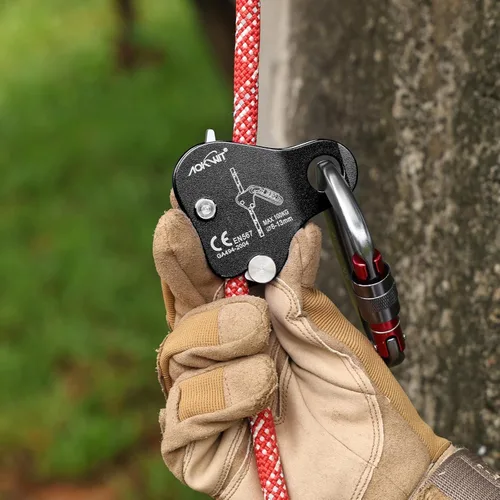 Miniatura 23 de Cuerda de escalada Ascender Grab Protección contra caídas Dispositivo de Belay Equipo de escalada de árboles, Equipo de rapel Ascensor de cuerda