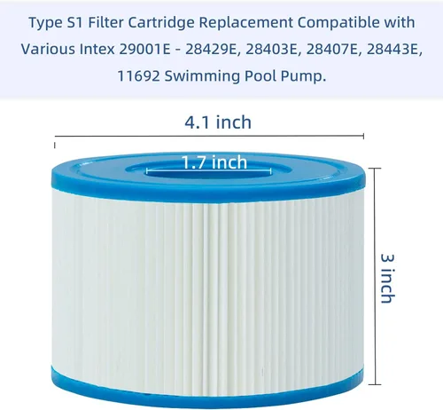 Miniatura 2 de Hrozny Cartucho de repuesto para filtros de spa tipo S1 compatible con varios Intex 29001E - 28429E, 28403E, 28407E, 28443E, 28453E, 28421E, 28423E
