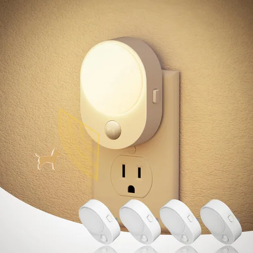 Miniatura 27 de JandCase Luz nocturna, luces nocturnas automáticas enchufables a la pared, paquete de 2 luces nocturnas modernas con sensor de luz automática, luz