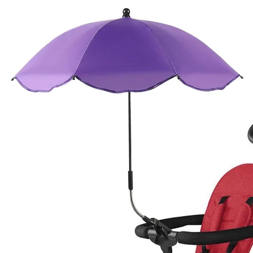 Miniatura 11 de Cochecito de bebé con abrazadera ajustable, sombrilla de protección para niños, paraguas con clip, sombrilla de 8 huesos para cochecito, silla