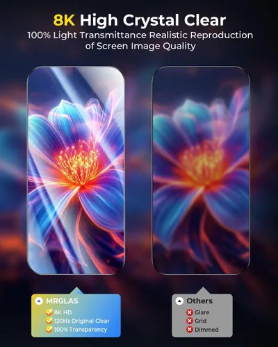 Miniatura 6 de MRGLAS TOP 9H+ - Paquete de 2 protectores de pantalla para iPhone 17 con protector de lente de cámara