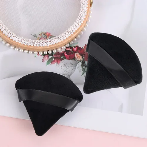 Miniatura 6 de 24 piezas de soplo de polvo triangular, de algodón lavable, para polvo suelto, cuerpo, base cosmética, herramienta de maquillaje (24 negro)