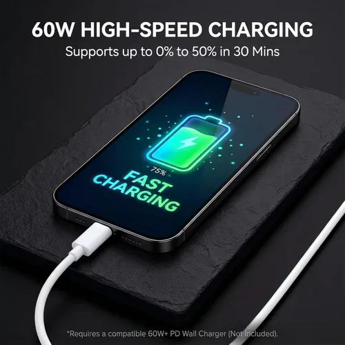 Miniatura 7 de Paquete de 4 [6 pies, 6 pies, 10 pies, 10 pies] Cable de carga rápida USB C a USB C de 60 W, para cable de carga de iPhone, cable de carga tipo C a