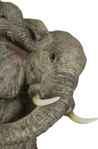 Miniatura 7 de Ebros - Estatua de elefante de vida silvestre y 2 terneros a cuestas, 10.5 pulgadas de alto, resina de safari, elefantes, escultura familiar