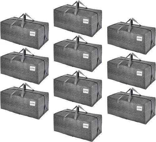 Miniatura 53 de VENO Paquete de 2 bolsas de mudanza, correas de mochila, mudanza, cajas de almacenamiento universitario, con tapas, resistentes, extragrandes, asas