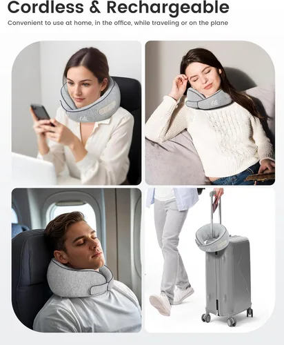 Miniatura 8 de CILI Almohada Masajeadora de Cuello Inalámbrica con Calor, Masajeador de Cuello Shiatsu para Alivio del Dolor de Tejido Profundo, Almohada de Masaje